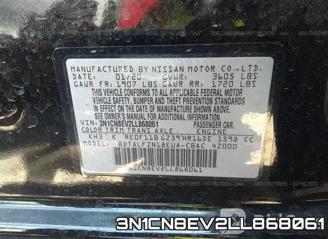 3N1CN8EV2LL868061 фото 10