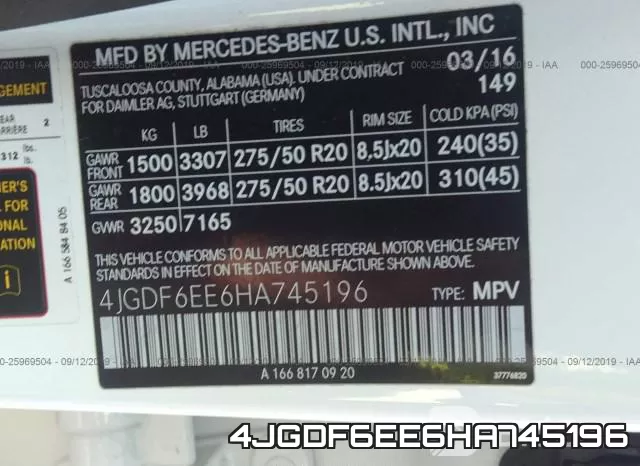 4JGDF6EE6HA745196 фото 10