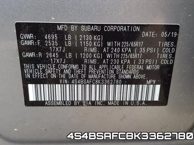 4S4BSAFC8K3362780 фото 2