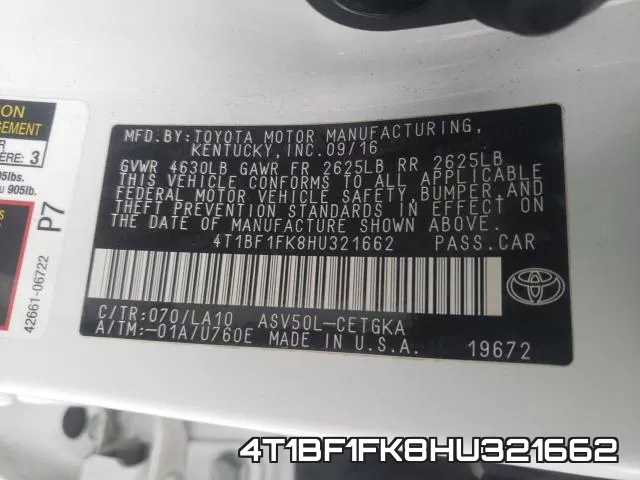 4T1BF1FK8HU321662 фото 2