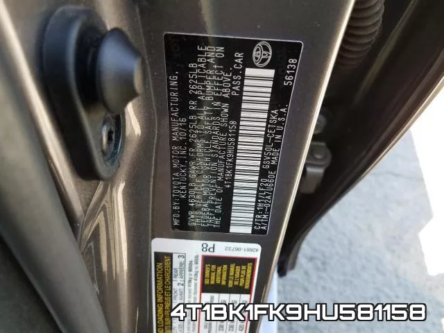 4T1BK1FK9HU581158 фото 2