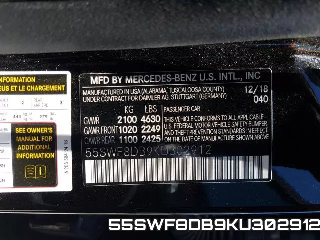 55SWF8DB9KU302912 фото 2