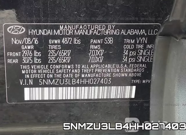 5NMZU3LB4HH027403 фото 10