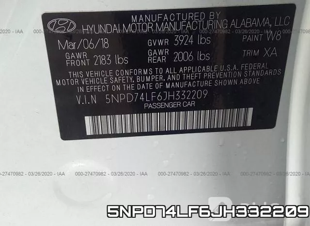 5NPD74LF6JH332209 фото 10