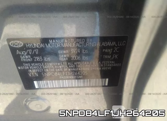 5NPD84LF1JH264205 фото 10
