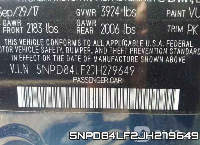 5NPD84LF2JH279649 фото 10