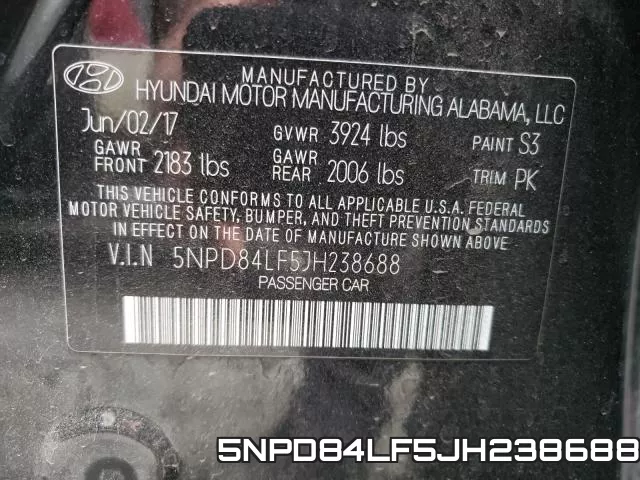 5NPD84LF5JH238688 фото 2