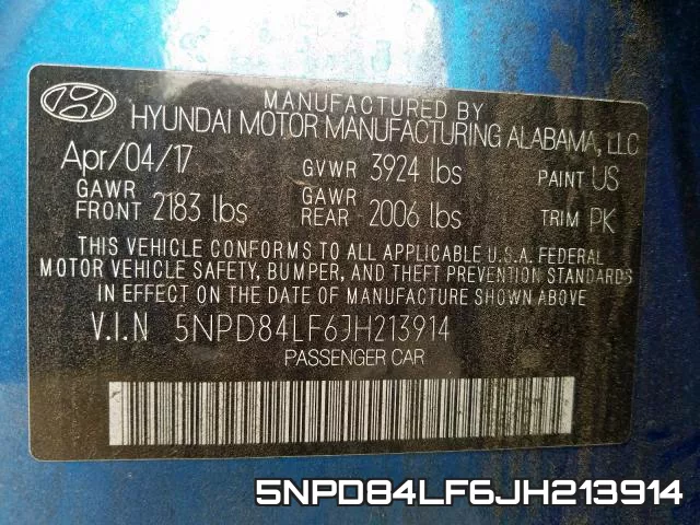 5NPD84LF6JH213914 фото 2