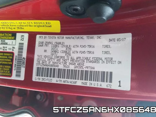 5TFCZ5AN6HX085648 фото 2