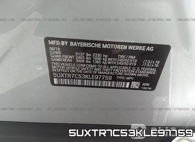 5UXTR7C53KLE97759 фото 10