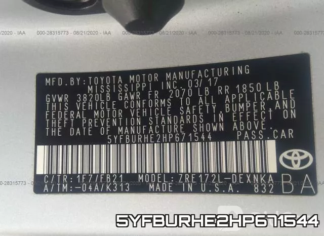 5YFBURHE2HP671544 фото 10