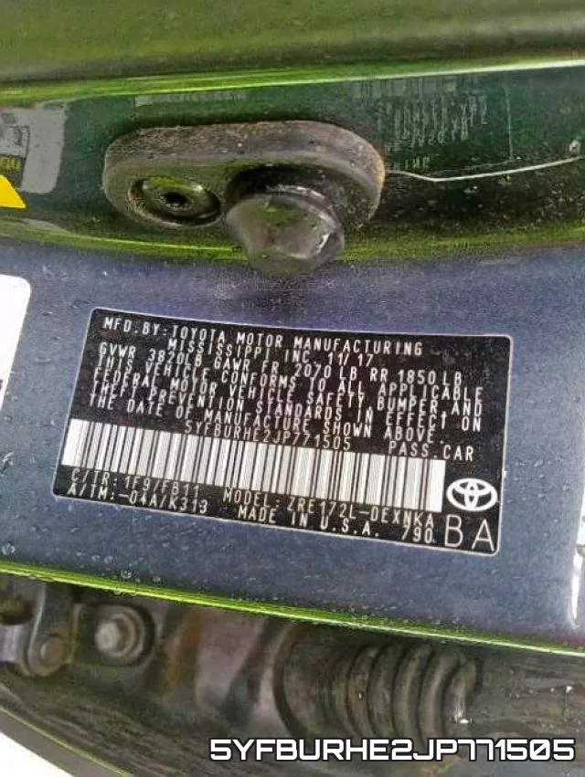 5YFBURHE2JP771505 фото 2