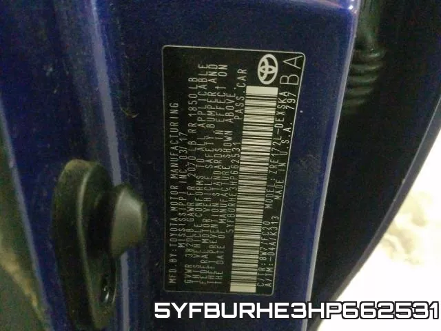 5YFBURHE3HP662531 фото 2