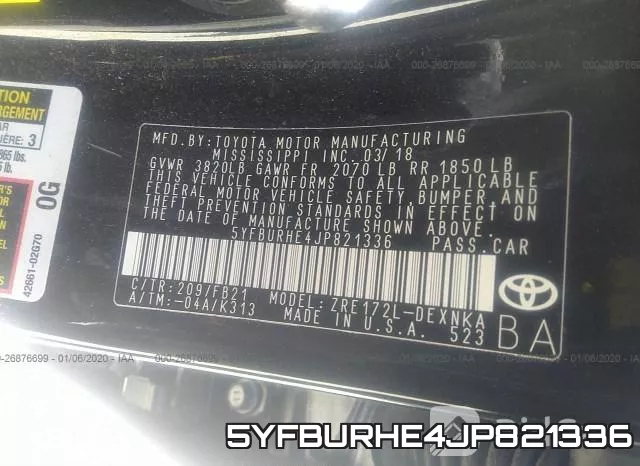 5YFBURHE4JP821336 фото 10