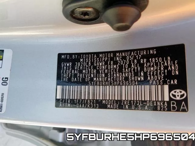 5YFBURHE5HP696504 фото 2