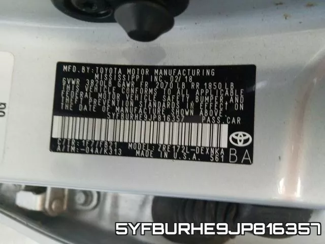 5YFBURHE9JP816357 фото 2