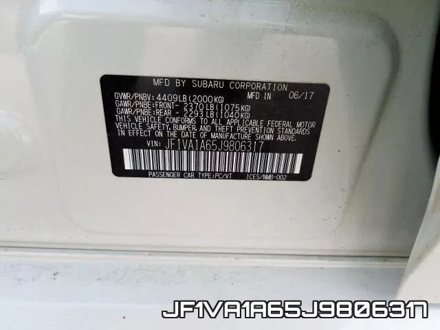 JF1VA1A65J9806317 фото 2