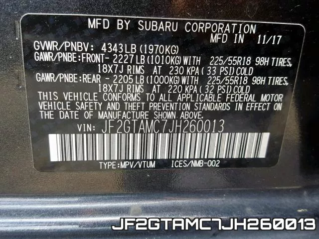 JF2GTAMC7JH260013 фото 2