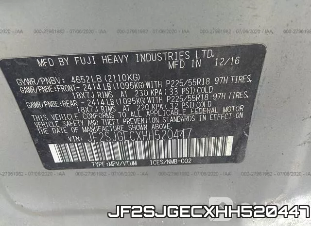 JF2SJGECXHH520447 фото 10