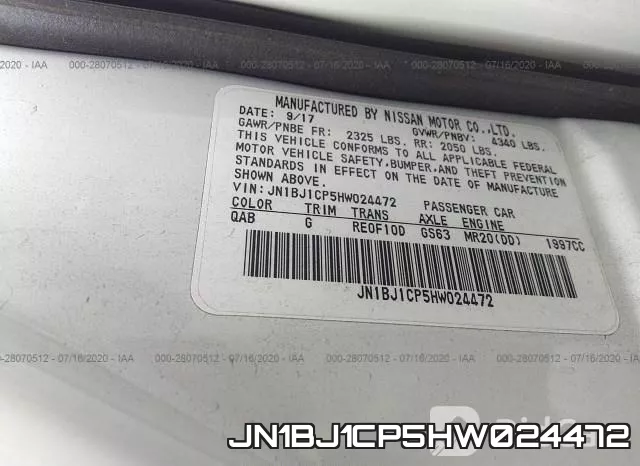 JN1BJ1CP5HW024472 фото 10