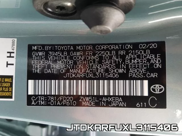 JTDKARFUXL3115406 фото 2