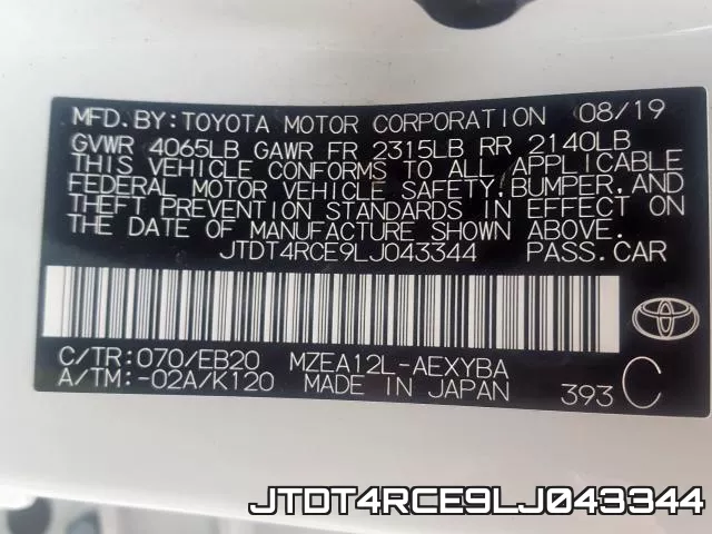 JTDT4RCE9LJ043344 фото 2