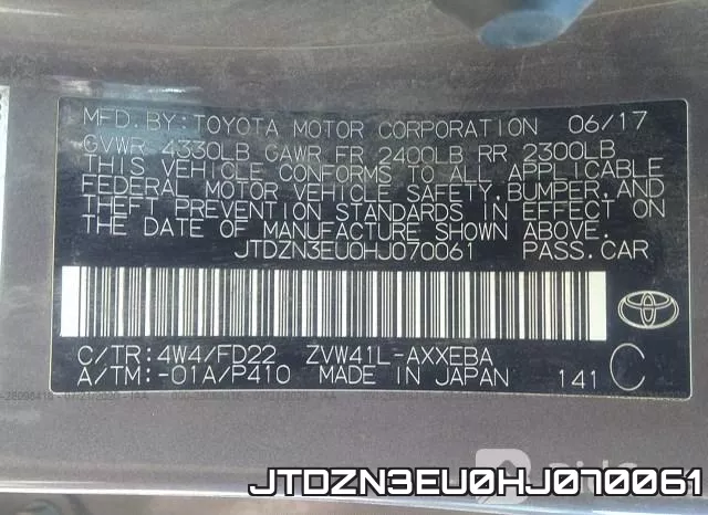 JTDZN3EU0HJ070061 фото 10