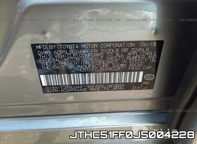JTHC51FF0J5004228 фото 10