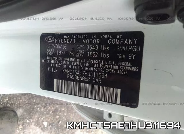 KMHCT5AE7HU311694 фото 10