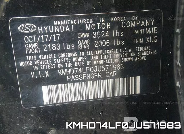 KMHD74LF0JU571983 фото 10