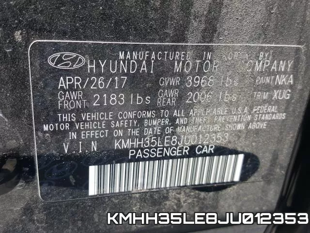 KMHH35LE8JU012353 фото 2