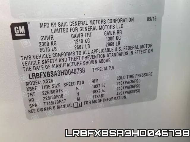 LRBFXBSA3HD046738 фото 2