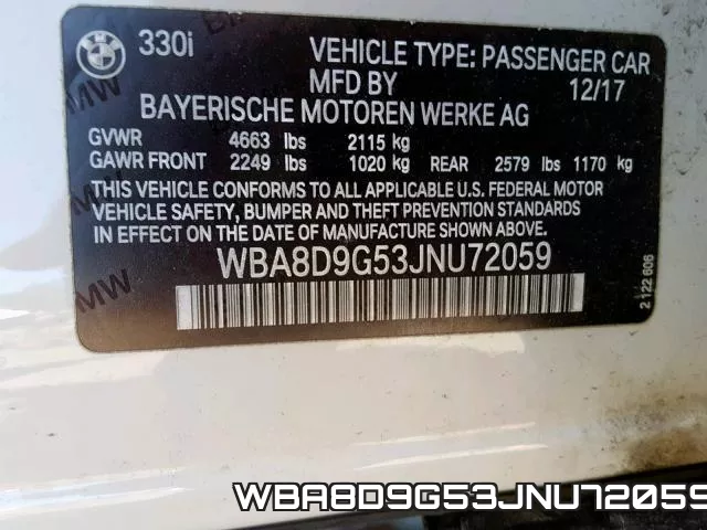WBA8D9G53JNU72059 фото 2