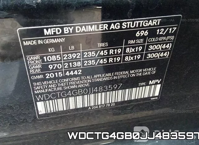 WDCTG4GB0JJ483597 фото 10