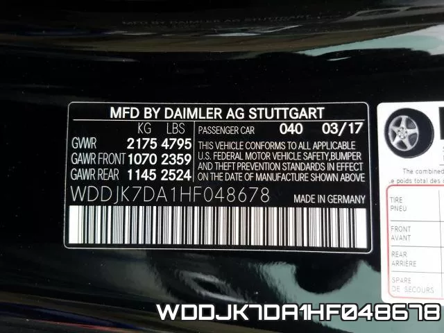 WDDJK7DA1HF048678 фото 2