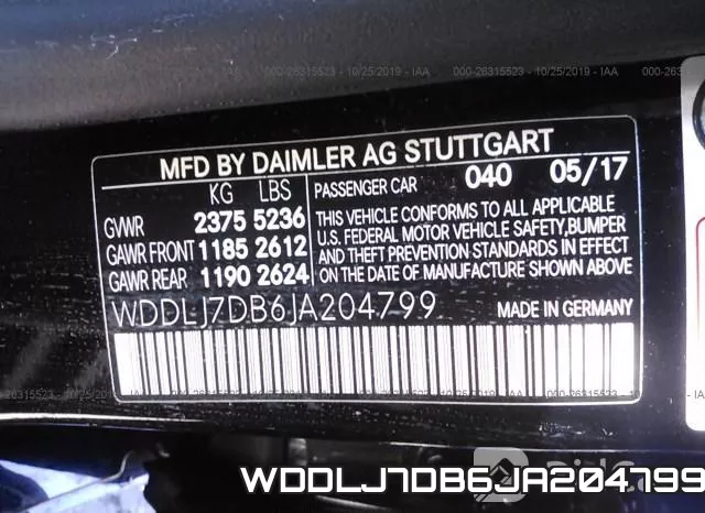 WDDLJ7DB6JA204799 фото 10