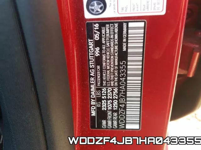 WDDZF4JB7HA043355 фото 2