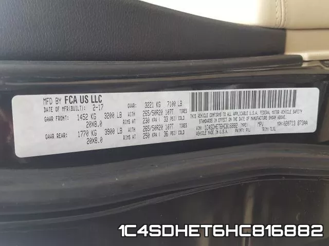 1C4SDHET6HC816882 фото 2