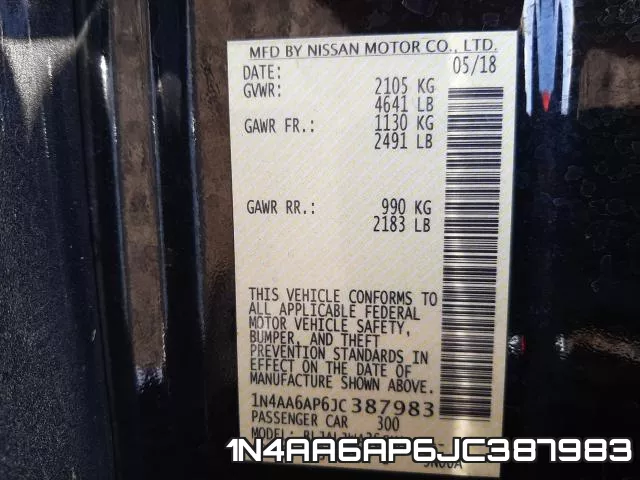 1N4AA6AP6JC387983 фото 2