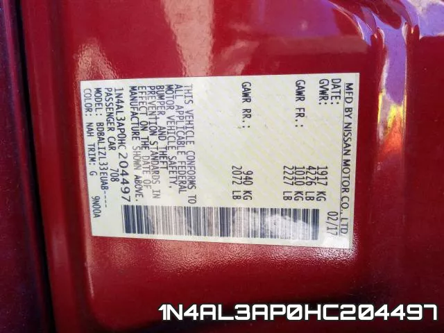 1N4AL3AP0HC204497 фото 2