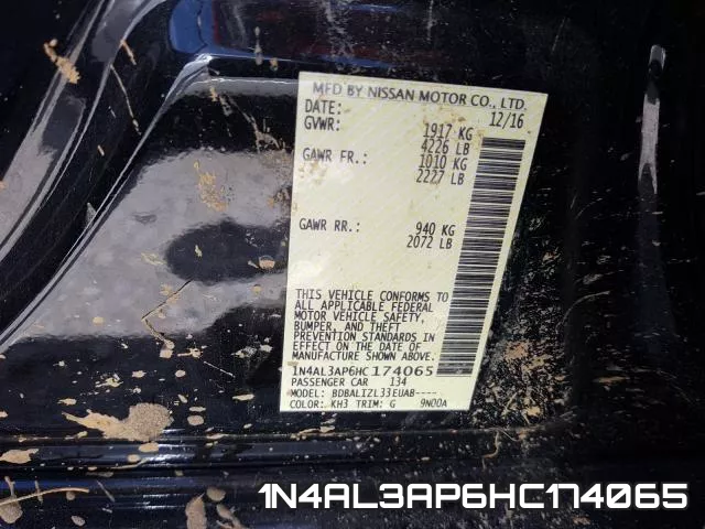 1N4AL3AP6HC174065 фото 2