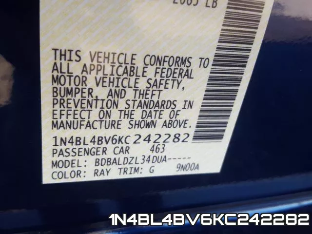 1N4BL4BV6KC242282 фото 2