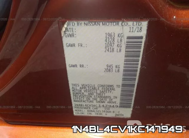 1N4BL4CV1KC147949 фото 10