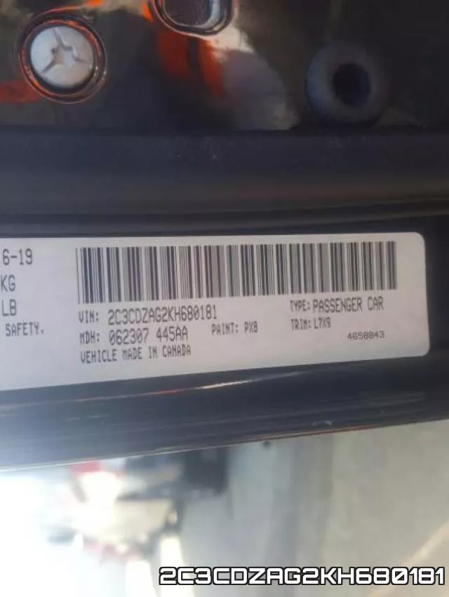 2C3CDZAG2KH680181 фото 2