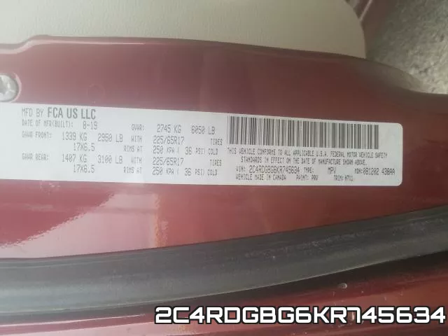 2C4RDGBG6KR745634 фото 2