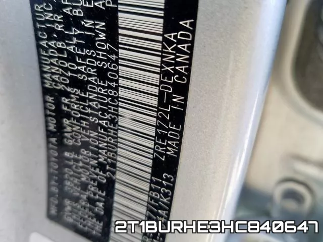 2T1BURHE3HC840647 фото 2