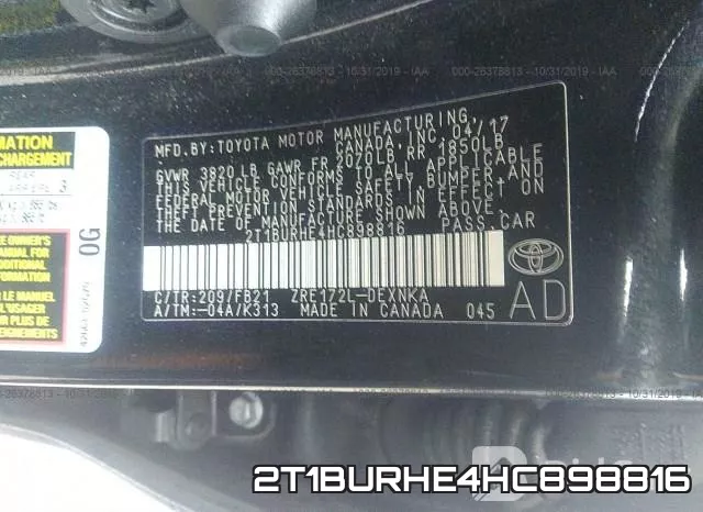 2T1BURHE4HC898816 фото 10