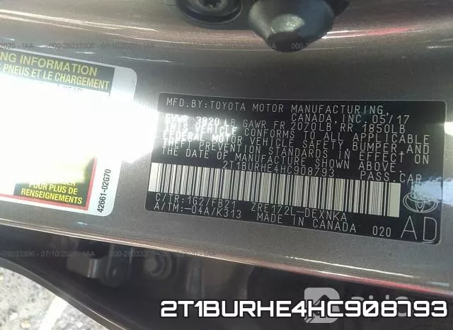 2T1BURHE4HC908793 фото 10