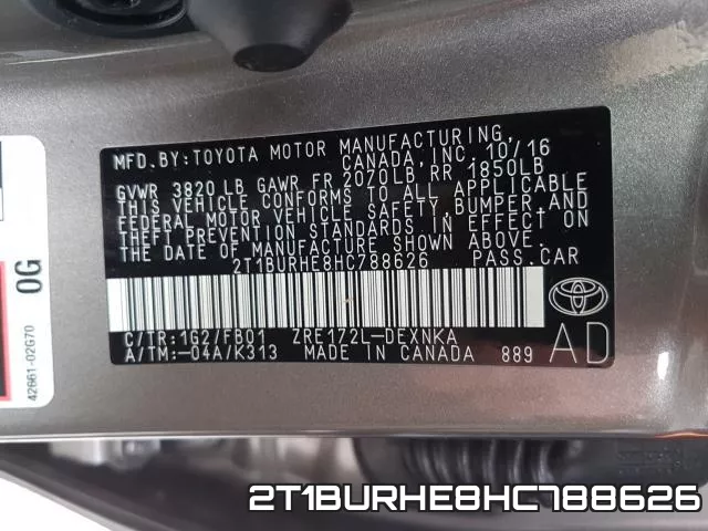2T1BURHE8HC788626 фото 2