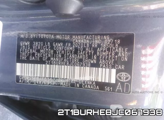 2T1BURHE8JC067938 фото 10